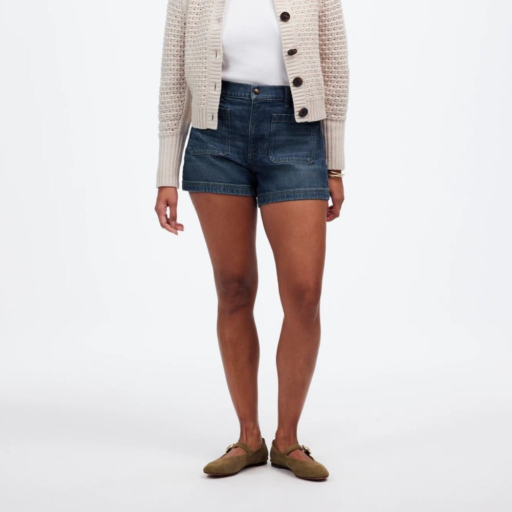 Madewell The Curvy Denim Emmett Short Archbald Wash: Patch Pocket Edition (28)